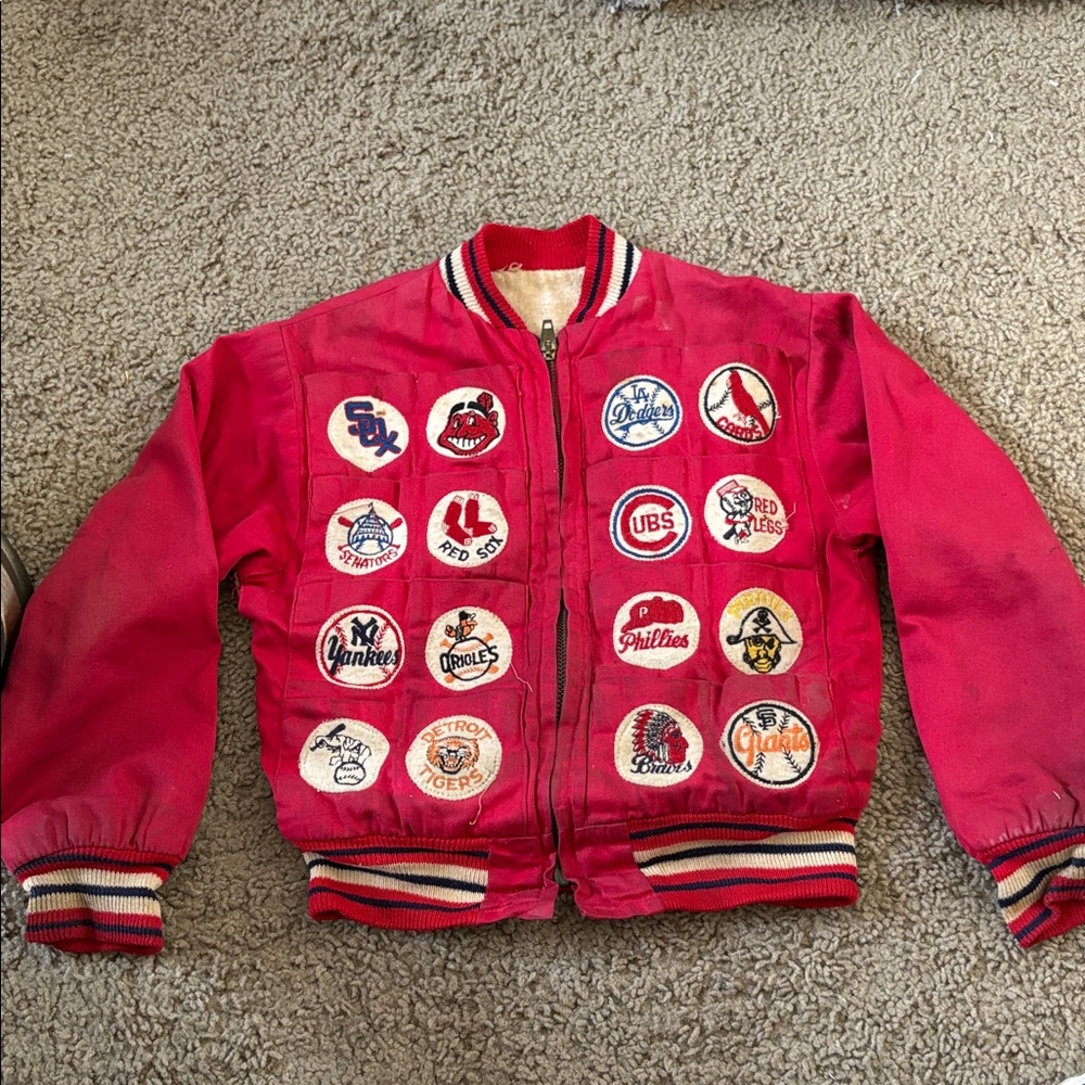 Red Baseball Patch Jacket